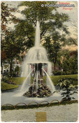 Schiedam, Fontein in de Plantage ansichtkaart: Schiedam, Fontein in de Plantage