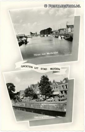 Muiden, Haven met Muiderslot - Heerengracht ansichtkaart: Muiden, Haven met Muiderslot - Heerengracht