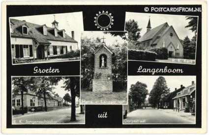 Langenboom, Dominicanessen-Klooster - Kerk - Jongensschool - Dorpstraat ansichtkaart: Langenboom, Dominicanessen-Klooster - Kerk - Jongensschool - Dorpstraat