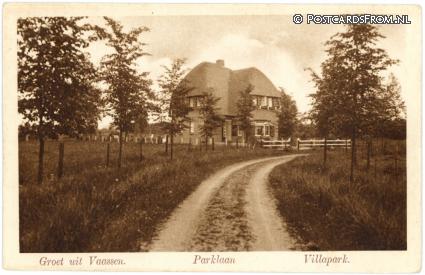 ansichtkaart: Vaassen, Parklaan. Villapark