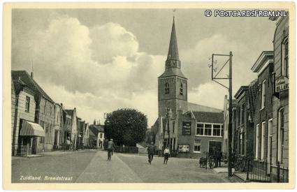ansichtkaart: Zuidland, Breedstraat