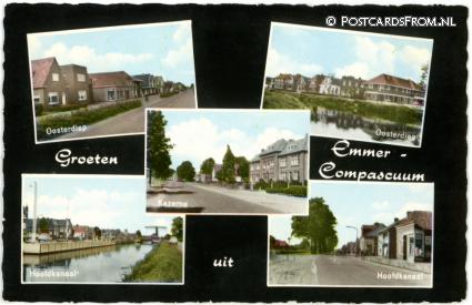 Emmer-Compascuum, Oosterdiep - Kazerne - Hoofdkanaa; ansichtkaart: Emmer-Compascuum, Oosterdiep - Kazerne - Hoofdkanaa;