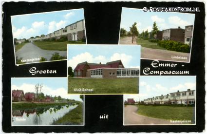 Emmer-Compascuum, Kastanjelaan - Lindelaan - Kastanjelaan ansichtkaart: Emmer-Compascuum, Kastanjelaan - Lindelaan - Kastanjelaan