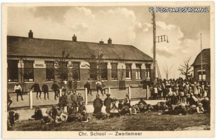 ansichtkaart: Zwartemeer, Chr. School