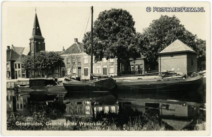 Genemuiden, Gezicht op de Westerkaai ansichtkaart: Genemuiden, Gezicht op de Westerkaai
