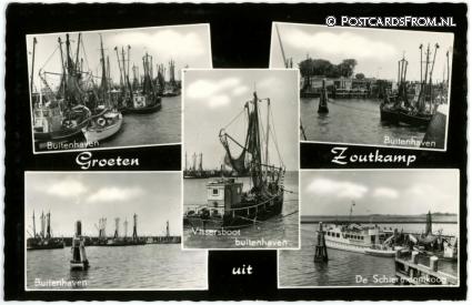 ansichtkaart: Zoutkamp, Buitenhaven - Visschersboot - De Schiermonnikoog
