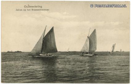 ansichtkaart: Oude Wetering, Zeilen op het Braassemermeer