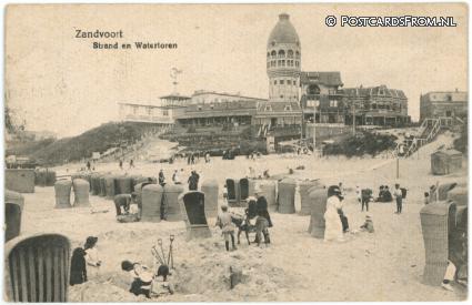 ansichtkaart: Zandvoort, Strand en Watertoren