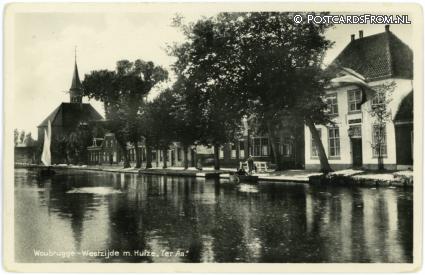 Woubrugge, Westzijde m. Huize 'Ter Aa' ansichtkaart: Woubrugge, Westzijde m. Huize 'Ter Aa'