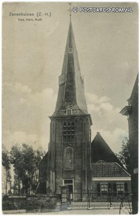 Zevenhuizen ZH, Ned. Herv. Kerk ansichtkaart: Zevenhuizen ZH, Ned. Herv. Kerk