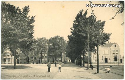 ansichtkaart: Vlissingen, Zeilmarkt en Wilhelminastraat