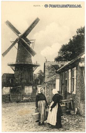 ansichtkaart: Sluis, Molen