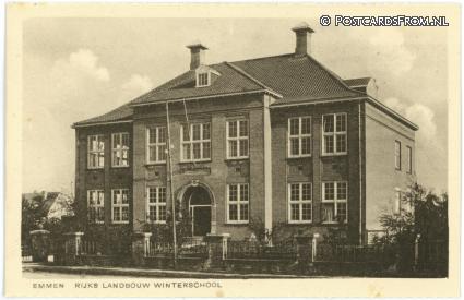 ansichtkaart: Emmen DR, Rijks Landbouw Winterschool