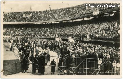 ansichtkaart: Rotterdam, Interieur Feyenoord Stadionn