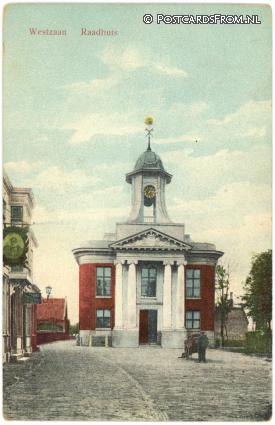 ansichtkaart: Westzaan, Raadhuis