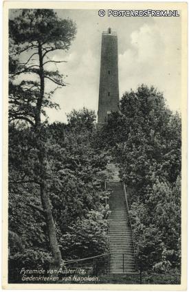 ansichtkaart: Austerlitz, Pyramide van Austerlitz. Gedenkteeken van Napoleon