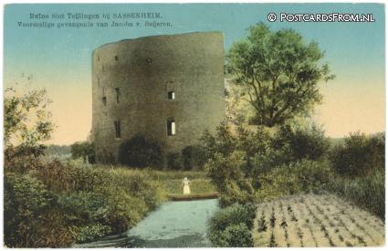 ansichtkaart: Sassenheim, Ruine Slot Teijlingen. Voormalige gevangennis Jacoba v. Beijeren