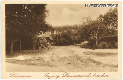 Ermelo Leuvenum, Ingang Leuvenumsche bosschen ansichtkaart: Ermelo Leuvenum, Ingang Leuvenumsche bosschen