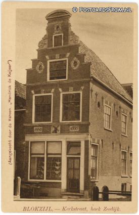 Blokzijl, Kerkstraat, hoek Zeedijk ansichtkaart: Blokzijl, Kerkstraat, hoek Zeedijk