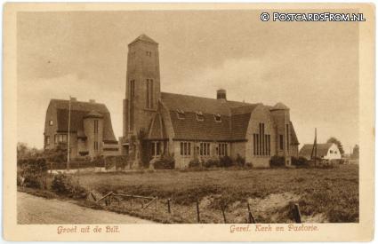 ansichtkaart: Bilthoven, Geref. Kerk en Pastorie