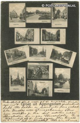 Appingedam, Groet uit ansichtkaart: Appingedam, Groet uit