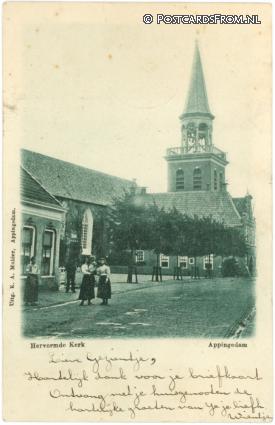 Appingedam, Hervormde Kerk. Wykstraat ansichtkaart: Appingedam, Hervormde Kerk. Wykstraat