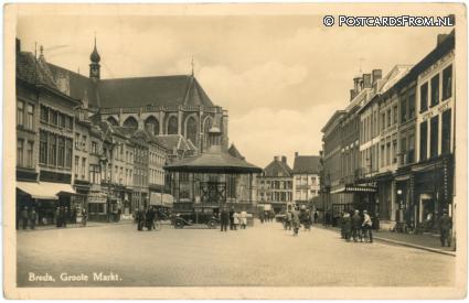 ansichtkaart: Breda, Groote Markt