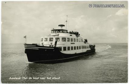 Ameland, Met de boot naar het eiland ansichtkaart: Ameland, Met de boot naar het eiland