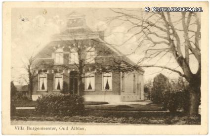 ansichtkaart: Oud-Alblas, Villa Burgemeester