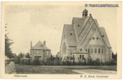 ansichtkaart: Hilversum, R.K. Kerk, Irisstraat