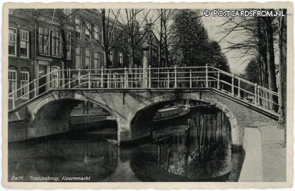 Delft, Trapjesbrug, Koornmarkt ansichtkaart: Delft, Trapjesbrug, Koornmarkt