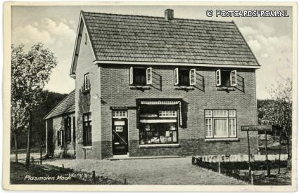 ansichtkaart: Plasmolen, Mook. Winkel G. Giebels. Kampeerterrein