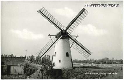 ansichtkaart: Puttershoek, Molen 'De Lelie'