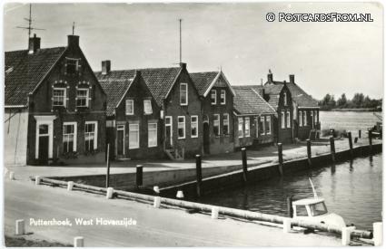 Puttershoek, West Havenzijde ansichtkaart: Puttershoek, West Havenzijde