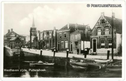 Puttershoek, Westhaven zijde ansichtkaart: Puttershoek, Westhaven zijde