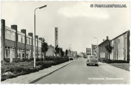Puttershoek, Rembrandtstraat ansichtkaart: Puttershoek, Rembrandtstraat
