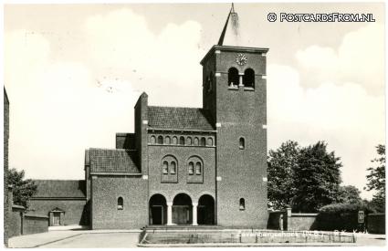 ansichtkaart: Zevenbergschen Hoek, R.K. Kerk