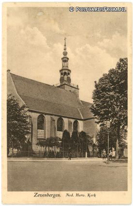 ansichtkaart: Zevenbergen, Ned. Herv. Kerk
