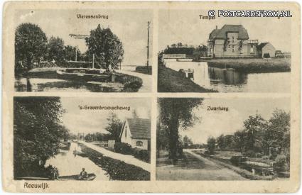 Reeuwijk, Vieressenbrug - Tempel - 's-Gravenbroekscheweg - Zwartweg ansichtkaart: Reeuwijk, Vieressenbrug - Tempel - 's-Gravenbroekscheweg - Zwartweg