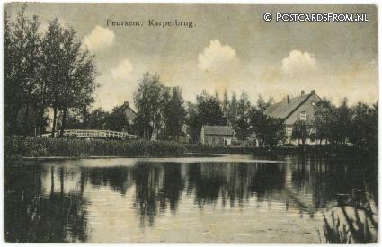 ansichtkaart: Giessenburg, Peursum. Karperbrug