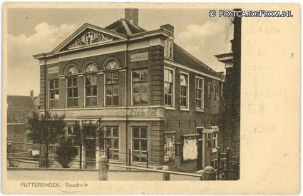 ansichtkaart: Puttershoek, Raadhuis