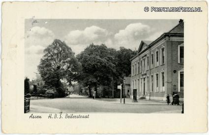 Assen, H.B.S. Beilerstraat ansichtkaart: Assen, H.B.S. Beilerstraat