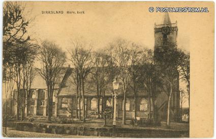 ansichtkaart: Dirksland, Herv. Kerk