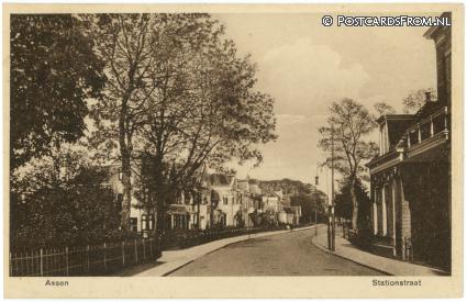 ansichtkaart: Assen, Stationstraat