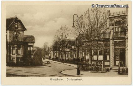 Winschoten, Stationsstraat. Hotel ansichtkaart: Winschoten, Stationsstraat. Hotel