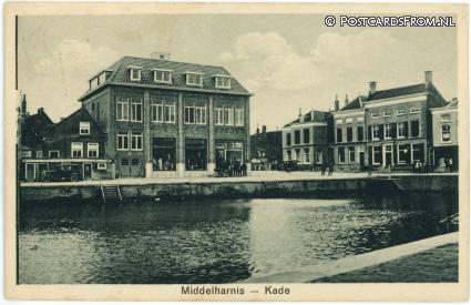 ansichtkaart: Middelharnis, Kade