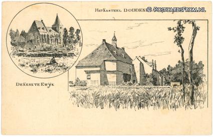 ansichtkaart: Ewijk, Het Kasteel Doddendaal - De Kerk