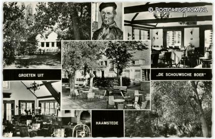 Burgh-Haamstede, Haamstede. Hotel 'De Schouwsche Boer' ansichtkaart: Burgh-Haamstede, Haamstede. Hotel 'De Schouwsche Boer'