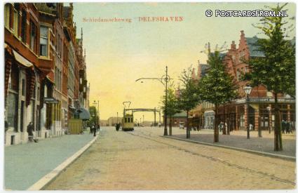 ansichtkaart: Delfshaven, Schiedamscheweg