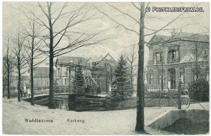 ansichtkaart: Waddinxveen, Kerkweg